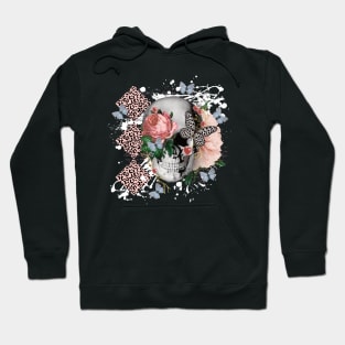 FLORAL SKULL LEOPARD PRINT PAINT SLASH BUTTERFLIES Hoodie